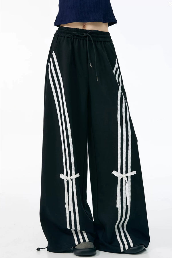 High-Waisted Straight Wide-Leg Drapey Sweatpants