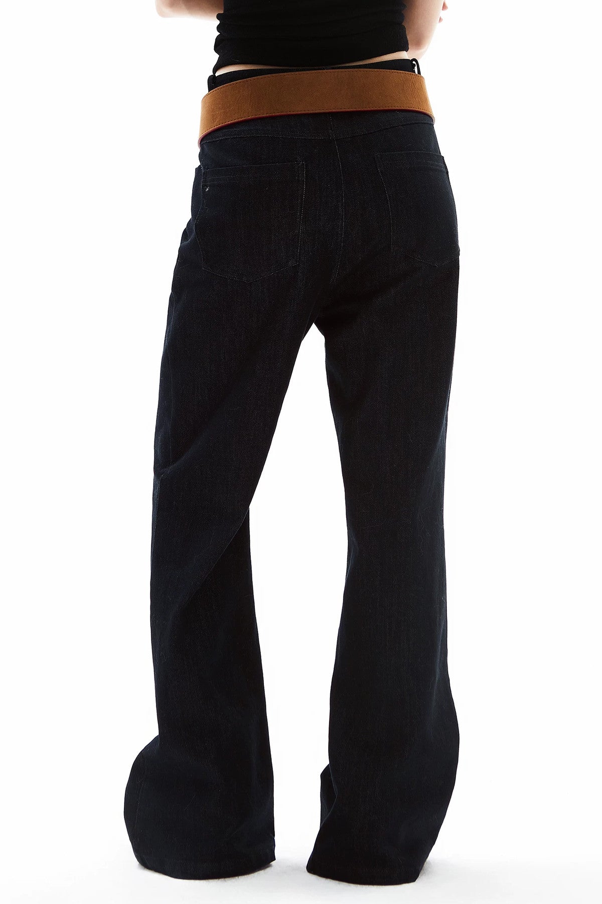 Blue-Gray Raw Denim Relaxed Fit Jeans