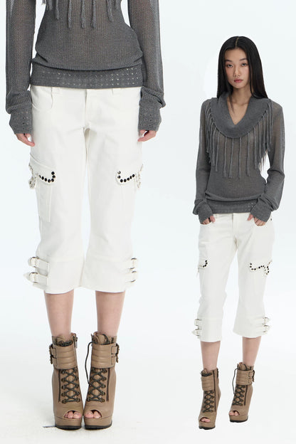 Rivet Washed Cargo Pants