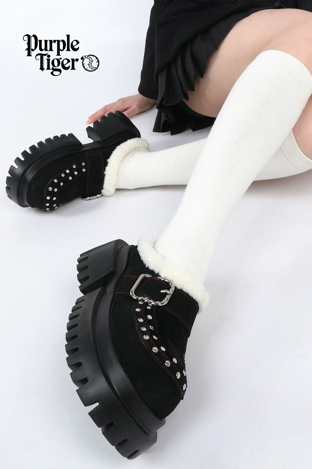 Punk Furry Thick-Soled Mules
