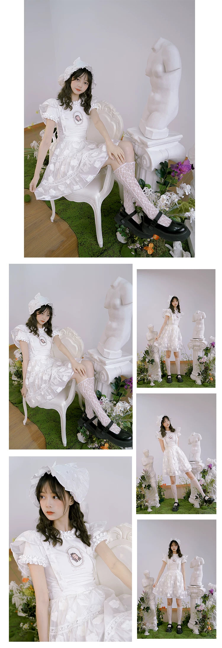 Doll Collar Butterfly Print Lace T-Shirt