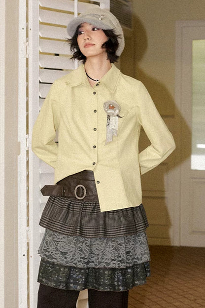 Camicia corta aderente in misto lyocell