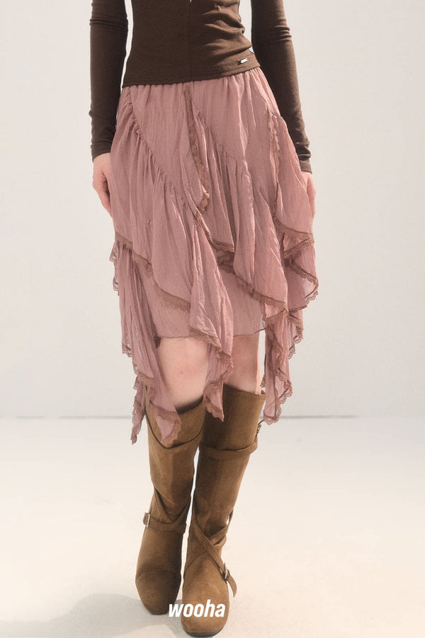 Ruffle Hem Autumn Skirt