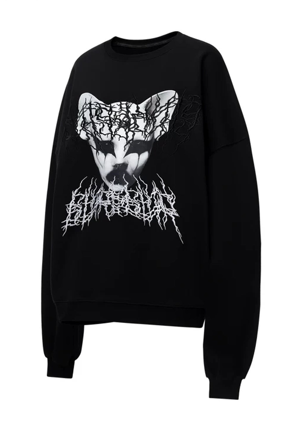 Cat Metal Thorns Heavy Industry Embroidered Blouse