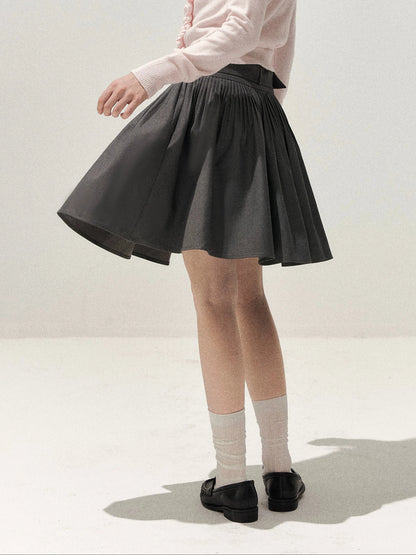 Gray Pleated Ballet Umbrella Skirt
