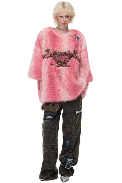 Leopard Print Rock Patch Pants
