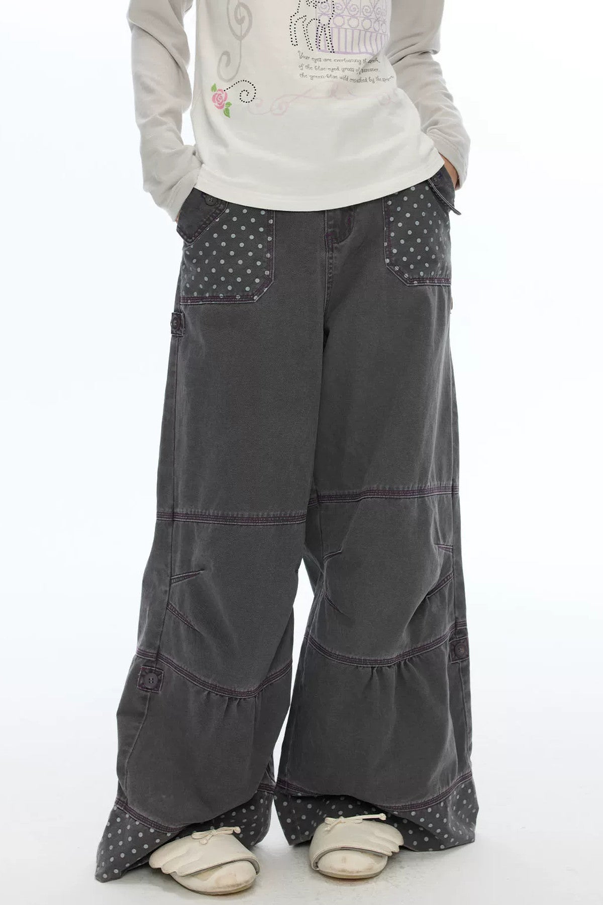 Polka Dot Wide Leg Pants
