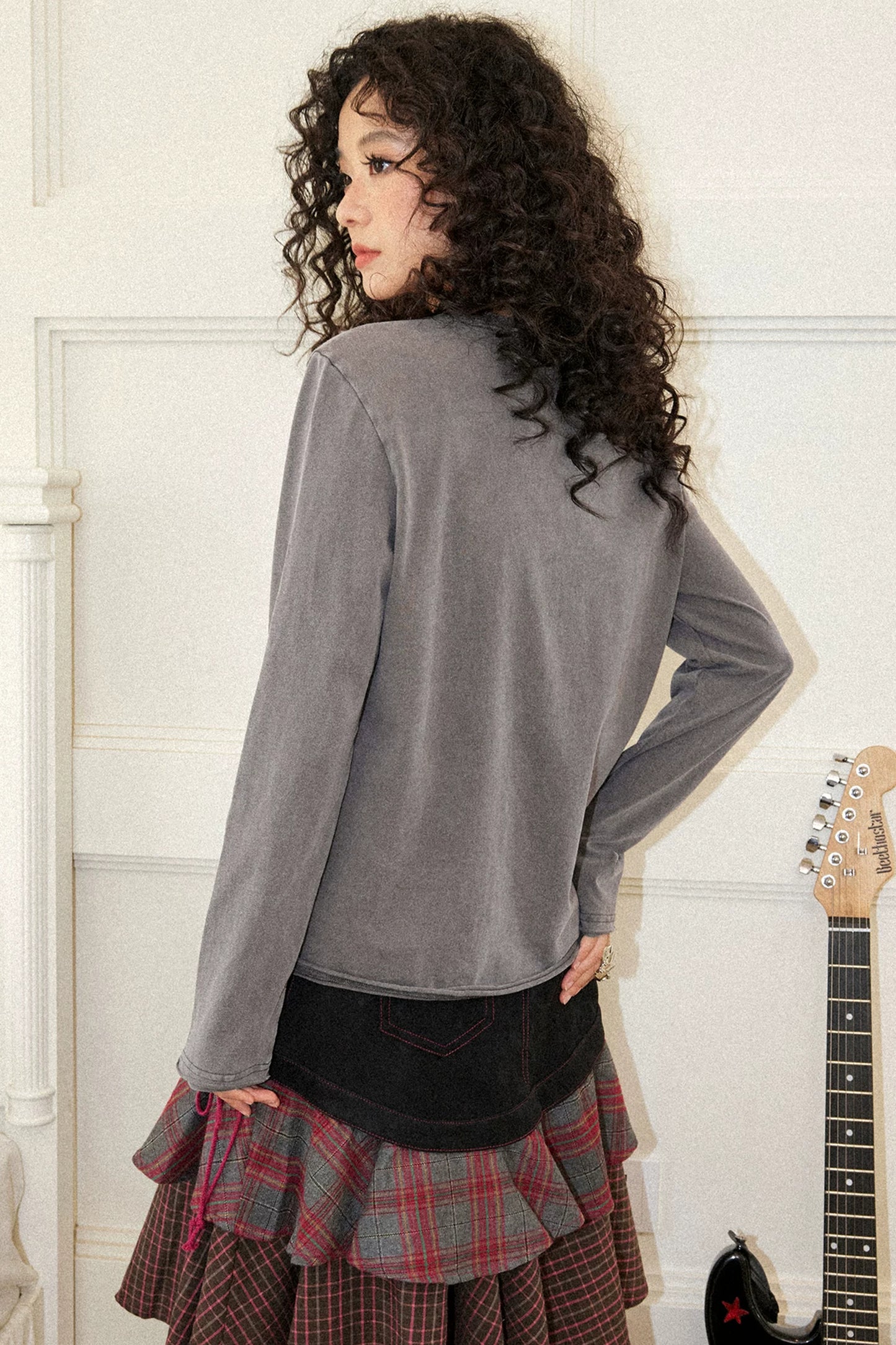 Distressed Portrait Rock Band T-Shirt and Skirt Set-Up
