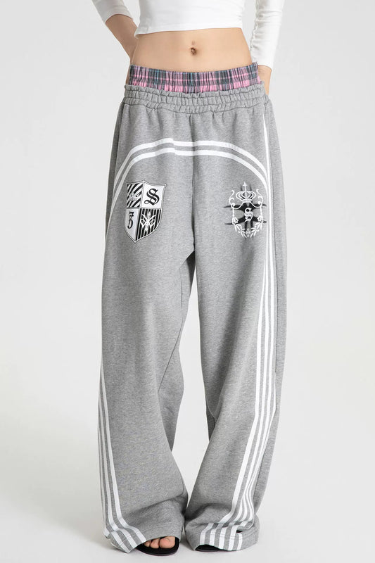 Double Waistband Emblem Sweatpants