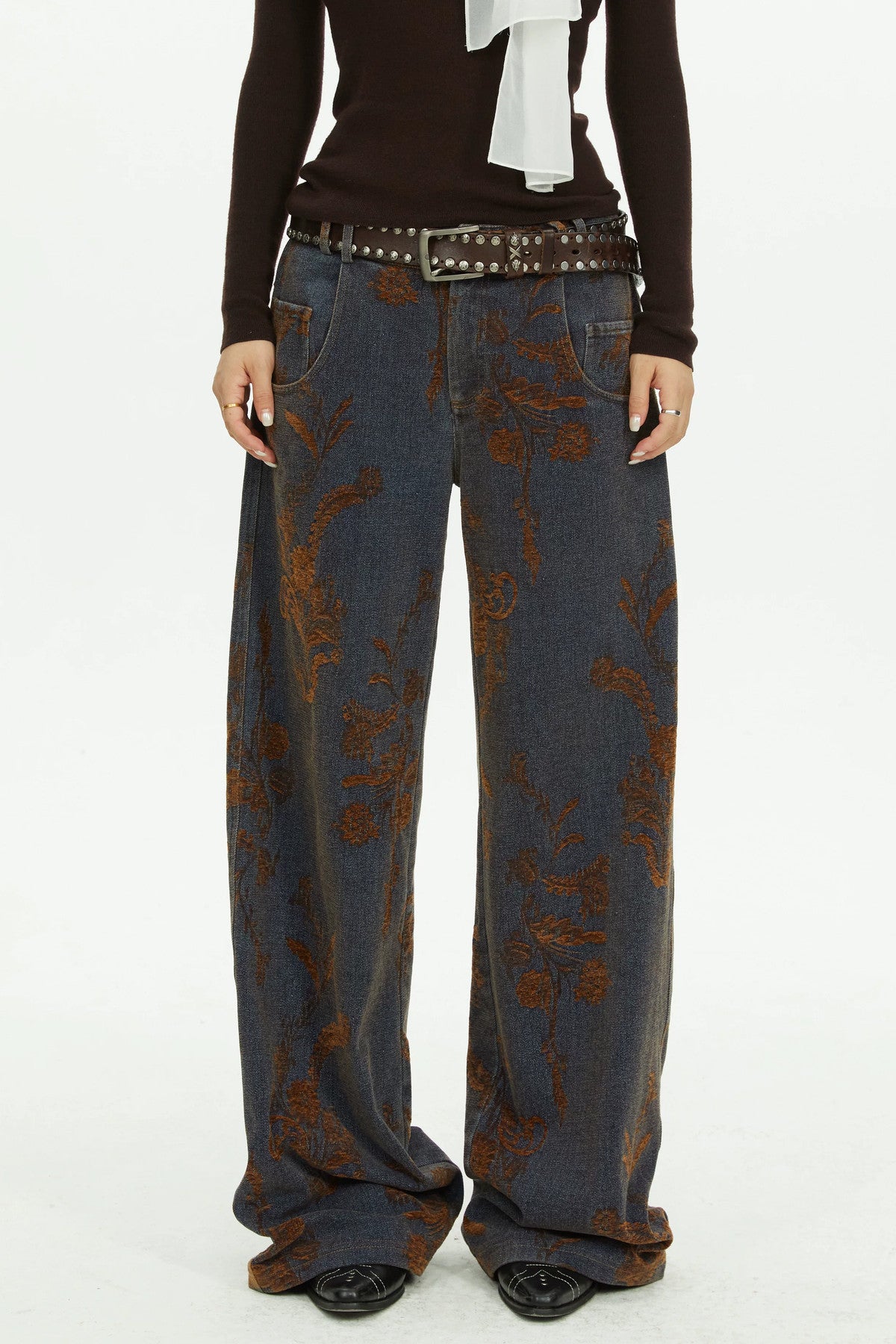 Floral Jacquard Jeans