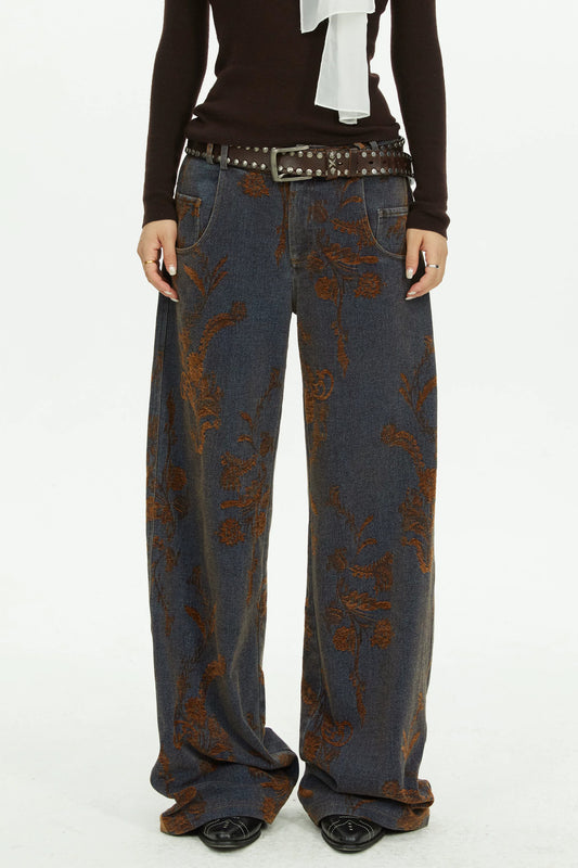 Floral Jacquard Jeans