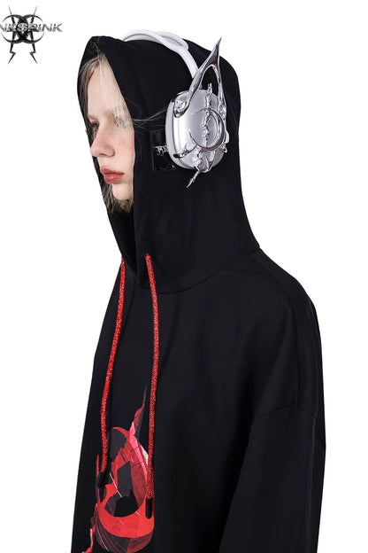 Electric Moon Diamond Drawstring Hoodie