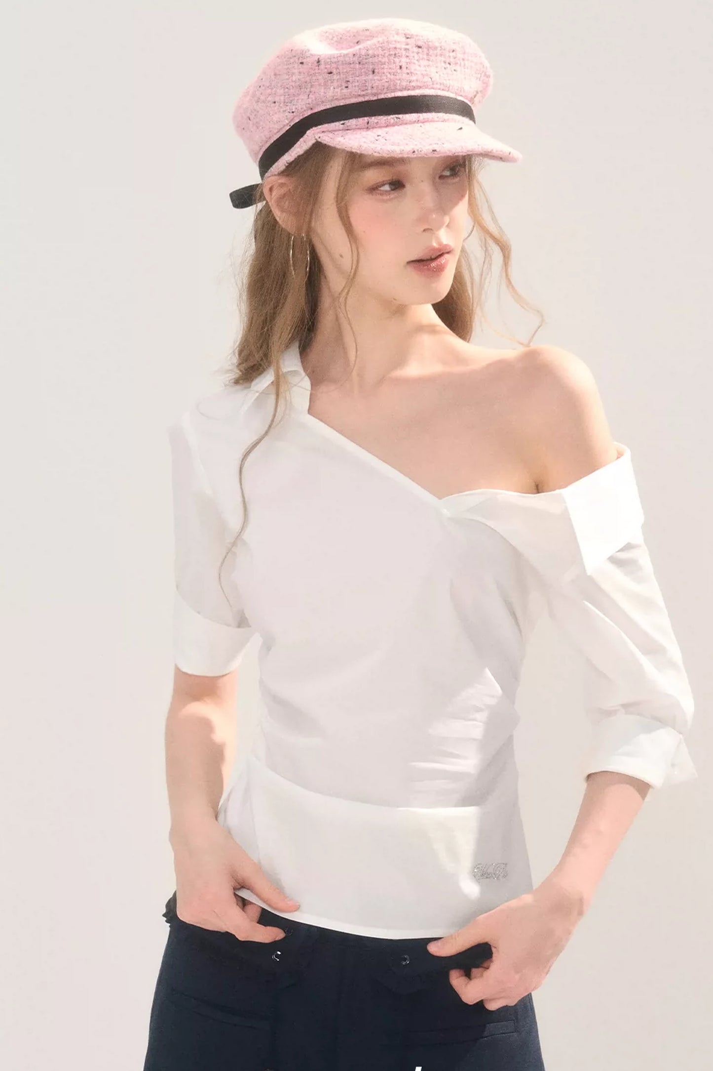 Asymmetrical Off-Shoulder Blouse