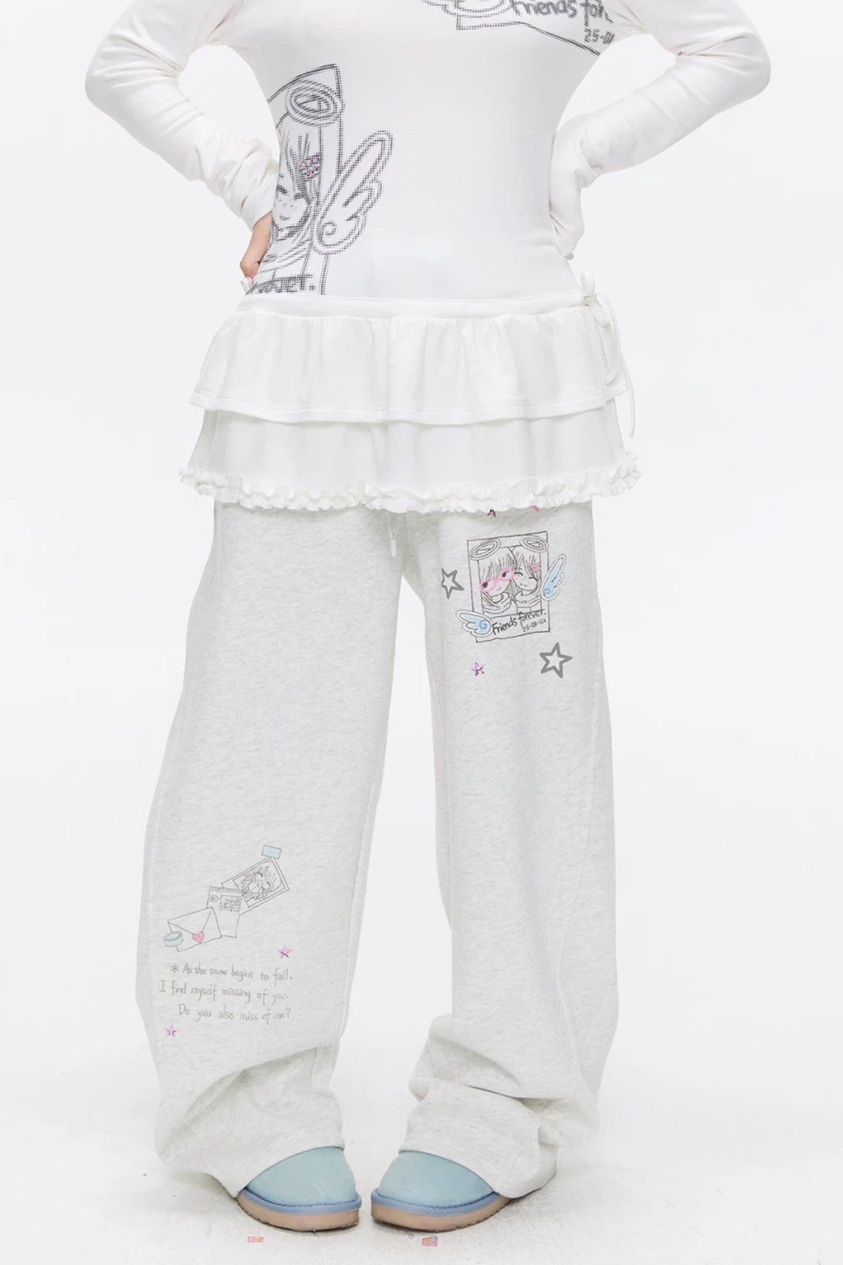 Gray Fleece-Lined Sweatpants