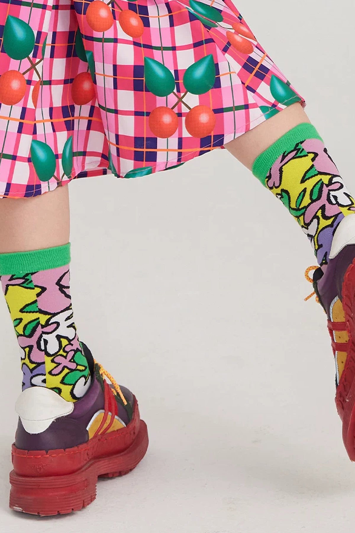 Floral Cotton Mid-Calf Socks