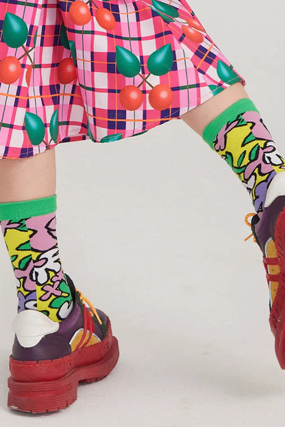 Floral Cotton Mid-Calf Socks