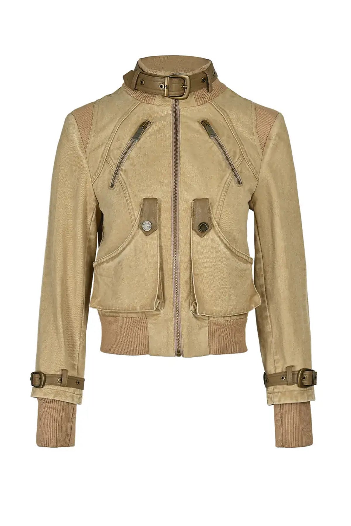 Washed Distressed Patchwork Short Jacket
