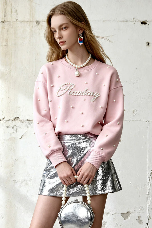 Drop Shoulder Sweatshirt and Skirt