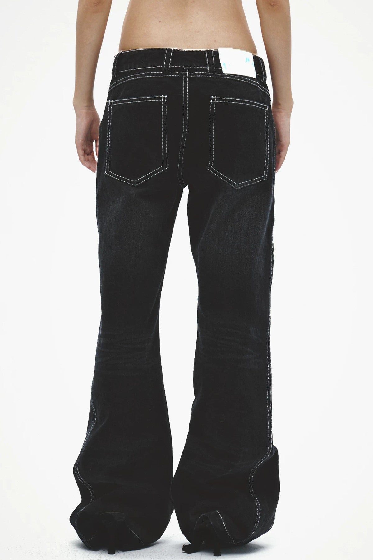 Laser Whiskered Button-Down Jeans