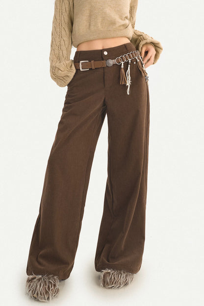 Belted Wide-Leg Pants