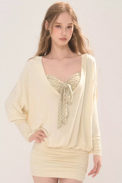 U-Neck Bow Dress