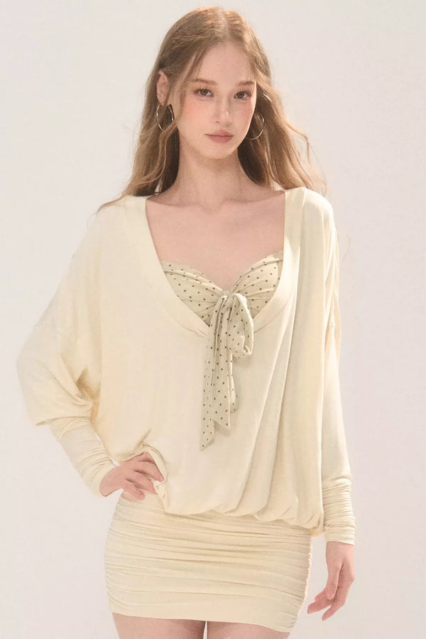 U-Neck Bow Dress