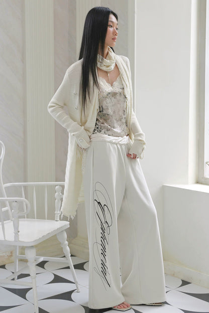 Satin Waistband Low-Waist Sweatpants