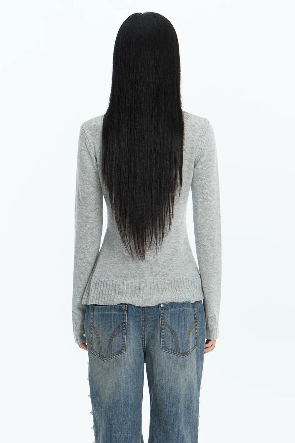 Pullover aus elastischem Strick mit Stehkragen und Palace-Print
