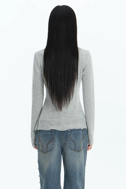 Pullover aus elastischem Strick mit Stehkragen und Palace-Print
