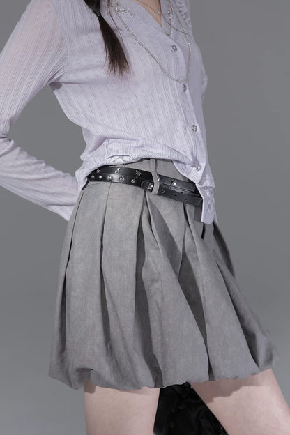 Lyocell Pleated Fluffy Bud Skirt