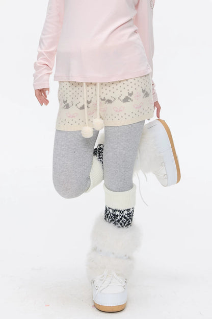 High-Waisted Snowflake Polka Dot Shorts