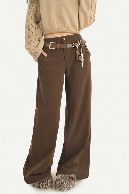 Belted Wide-Leg Pants