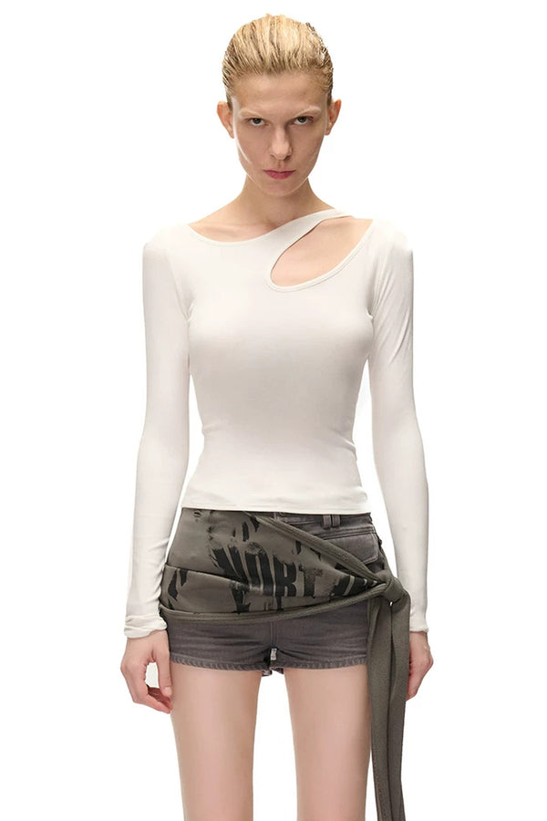 Long Sleeve Hollow Neck Base Layer T-Shirt