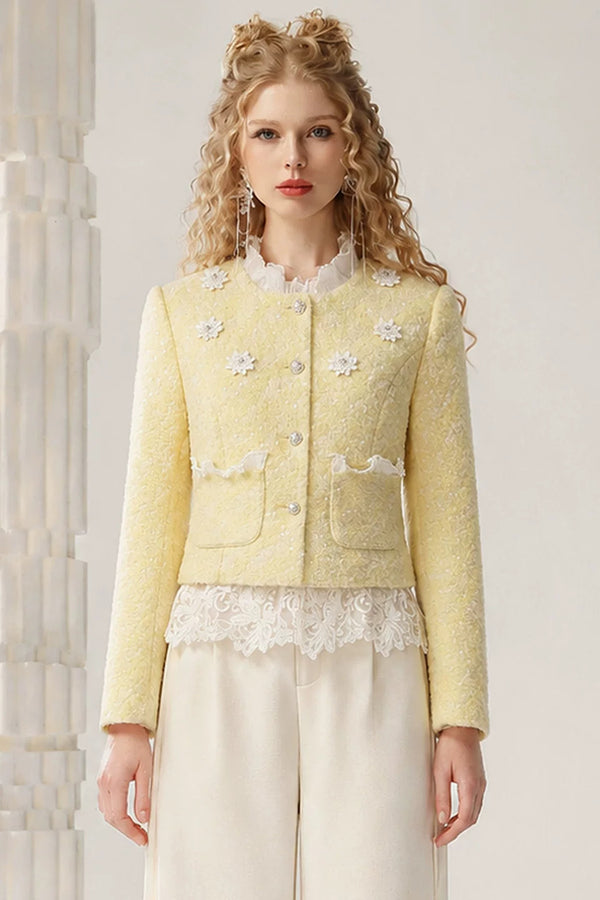 Floral Ruffle Short Jacket