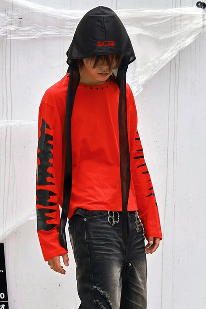 Eye Print Studded Long Sleeve Tee