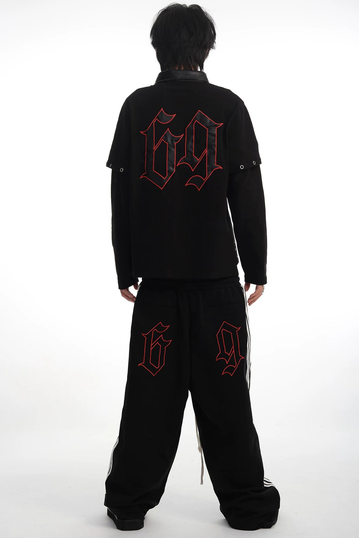 Double-Waist Five-Stripe Graphic Sweatpants