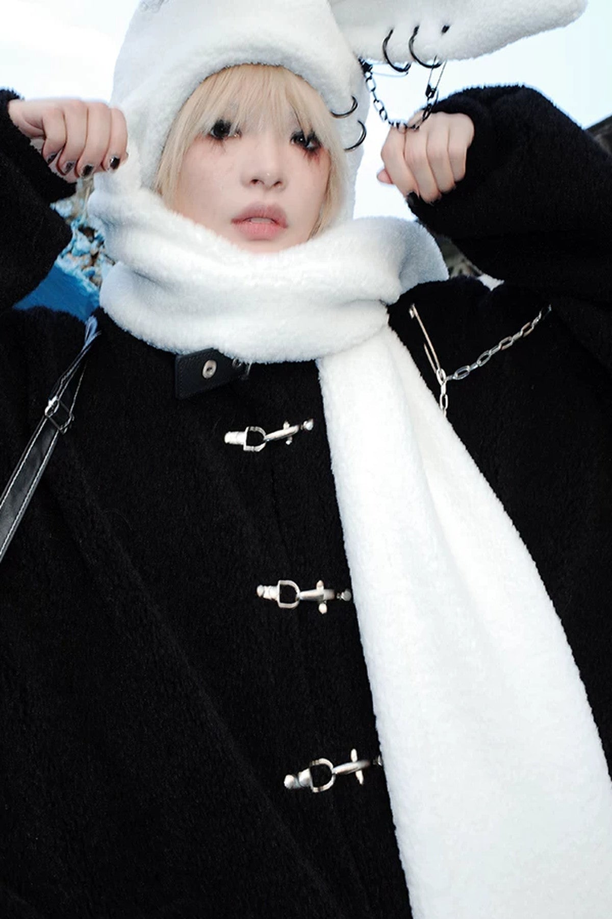 Bunny Ear Hooded Scarf Hat