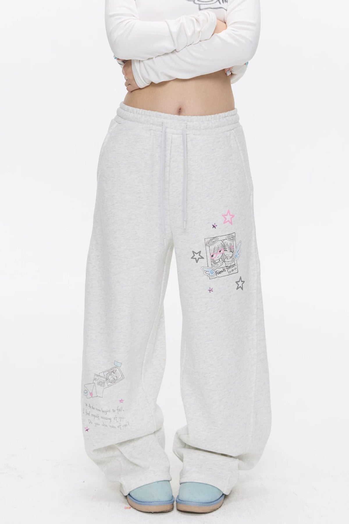 Gray Fleece-Lined Sweatpants