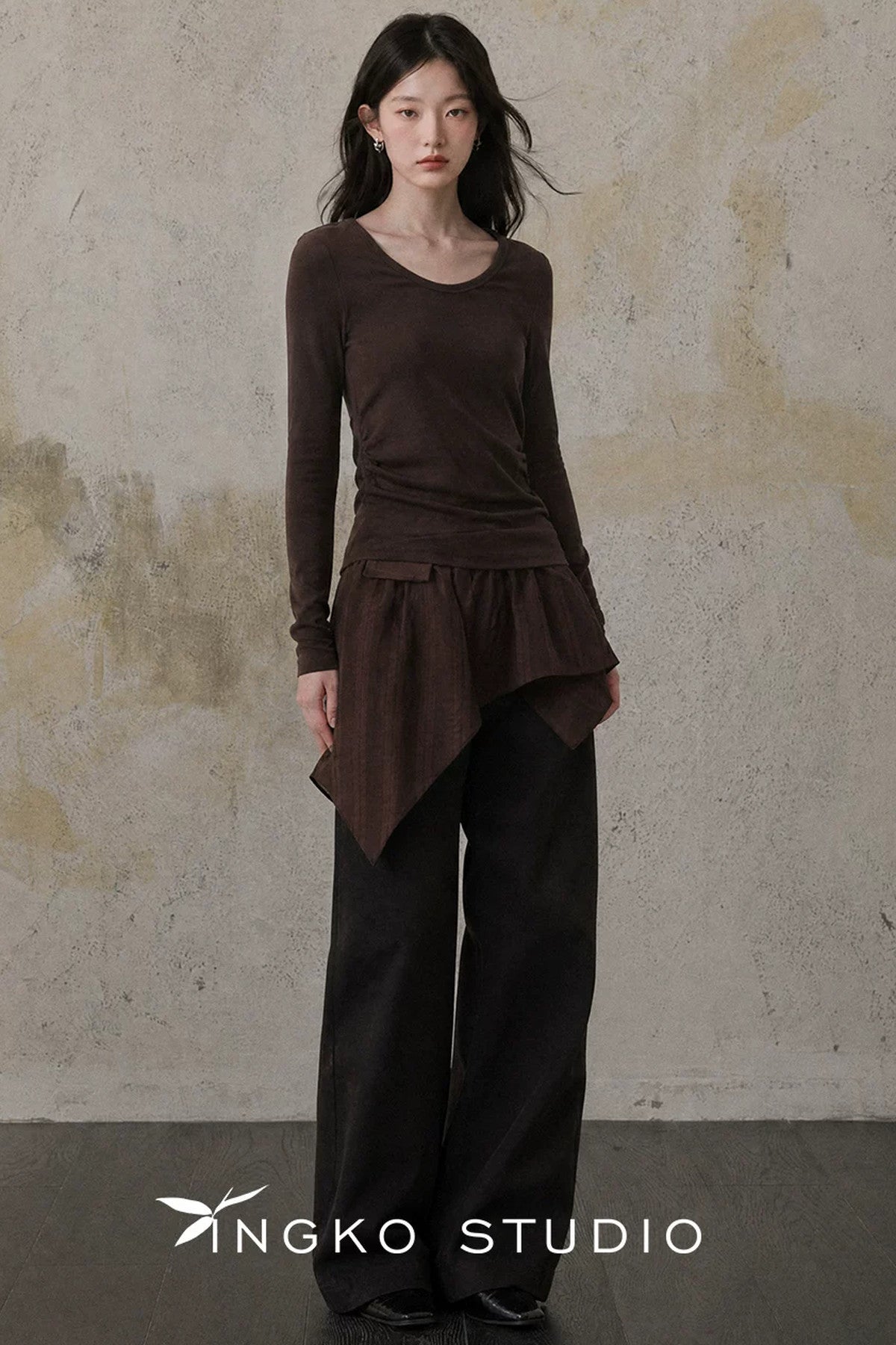 Chestnut Brown Straight Pants
