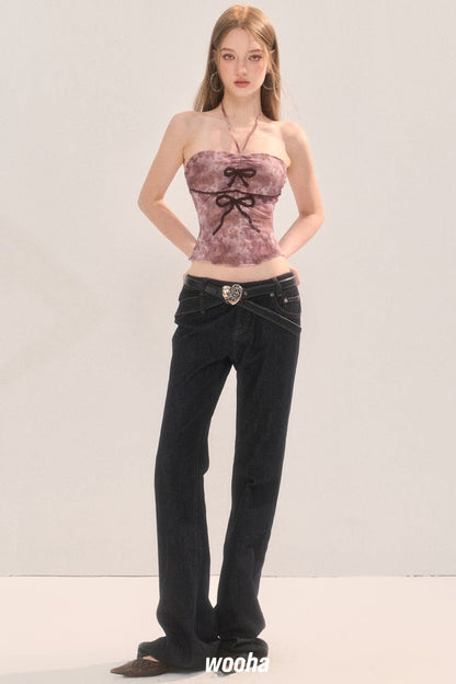 Vintage Slim Fit Flared Pants