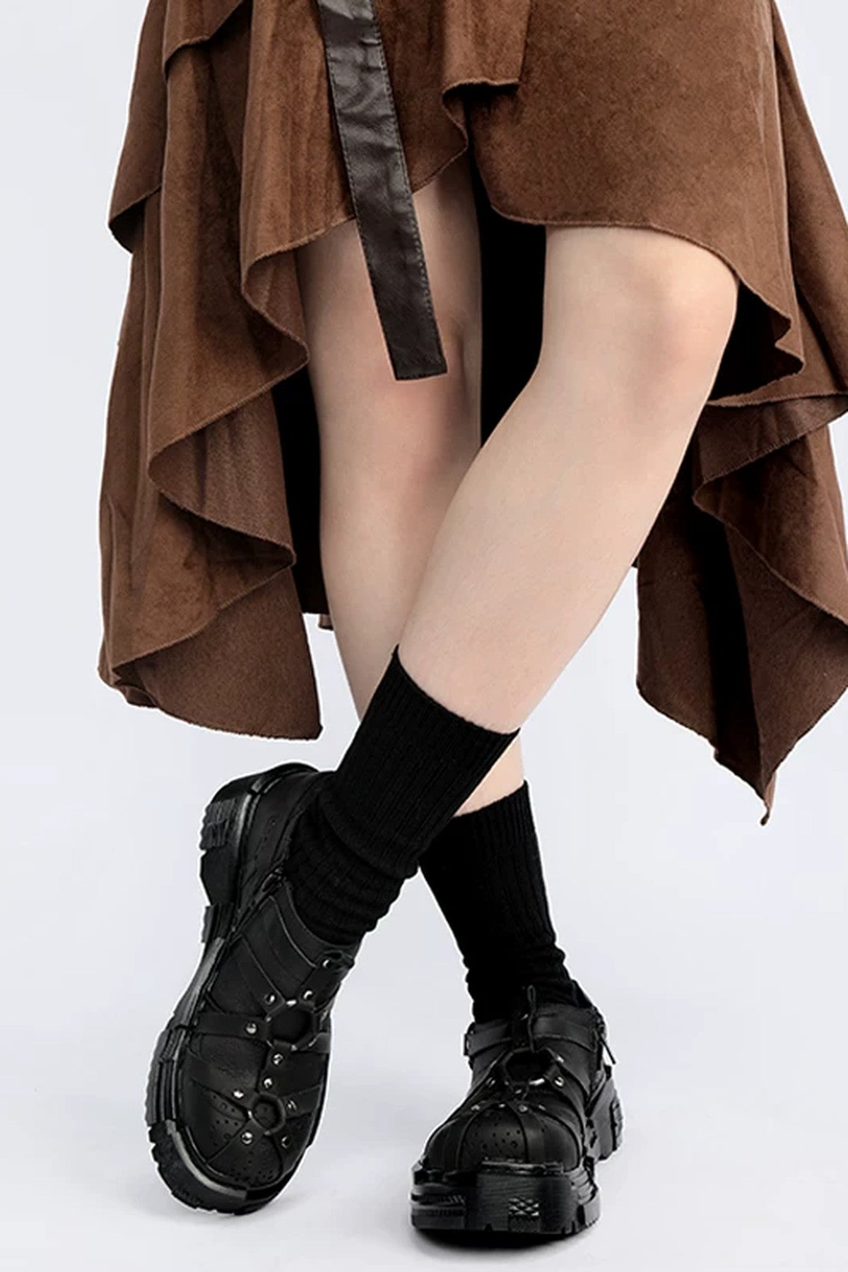 Gothic Metal Buckle Platform Shoes