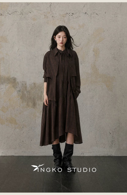 Layered-Look Blouse and Skirt Set-Up
