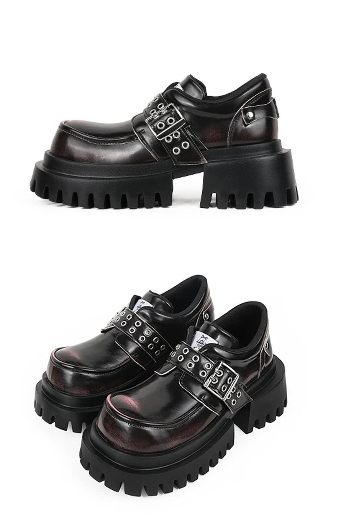 Thick-Soled Leather Derby Shoes