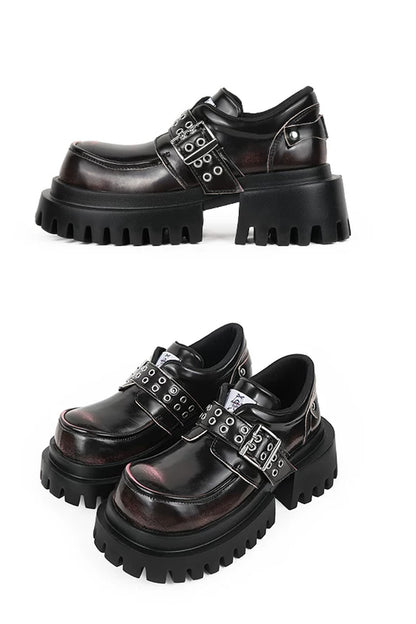 Thick-Soled Leather Derby Shoes