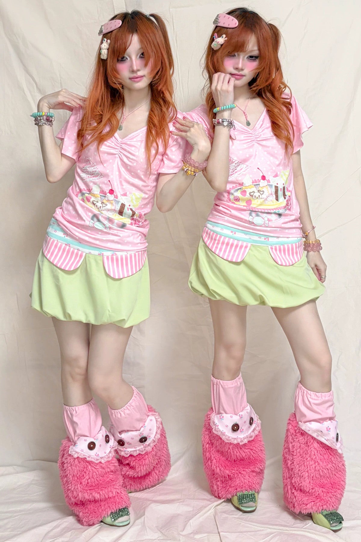 Striped Patchwork Bud-Shaped Low-Waist Skirt