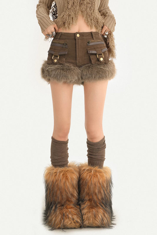 Frayed Denim Shorts