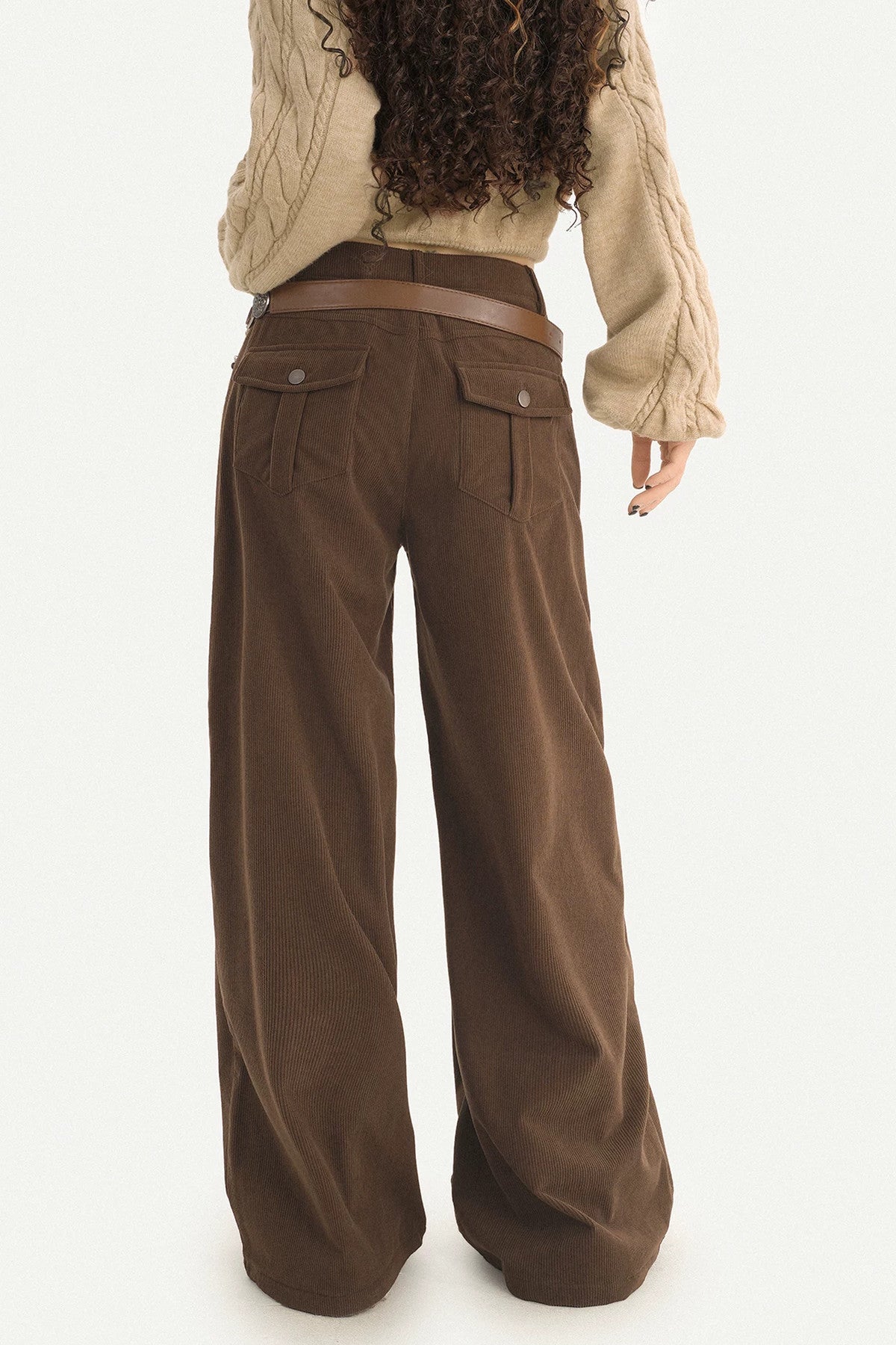Belted Wide-Leg Pants