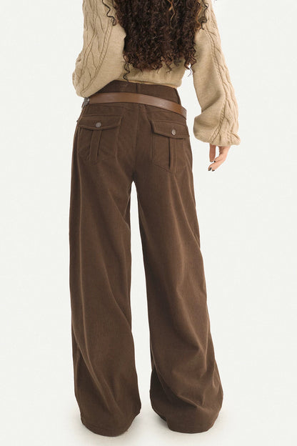 Belted Wide-Leg Pants