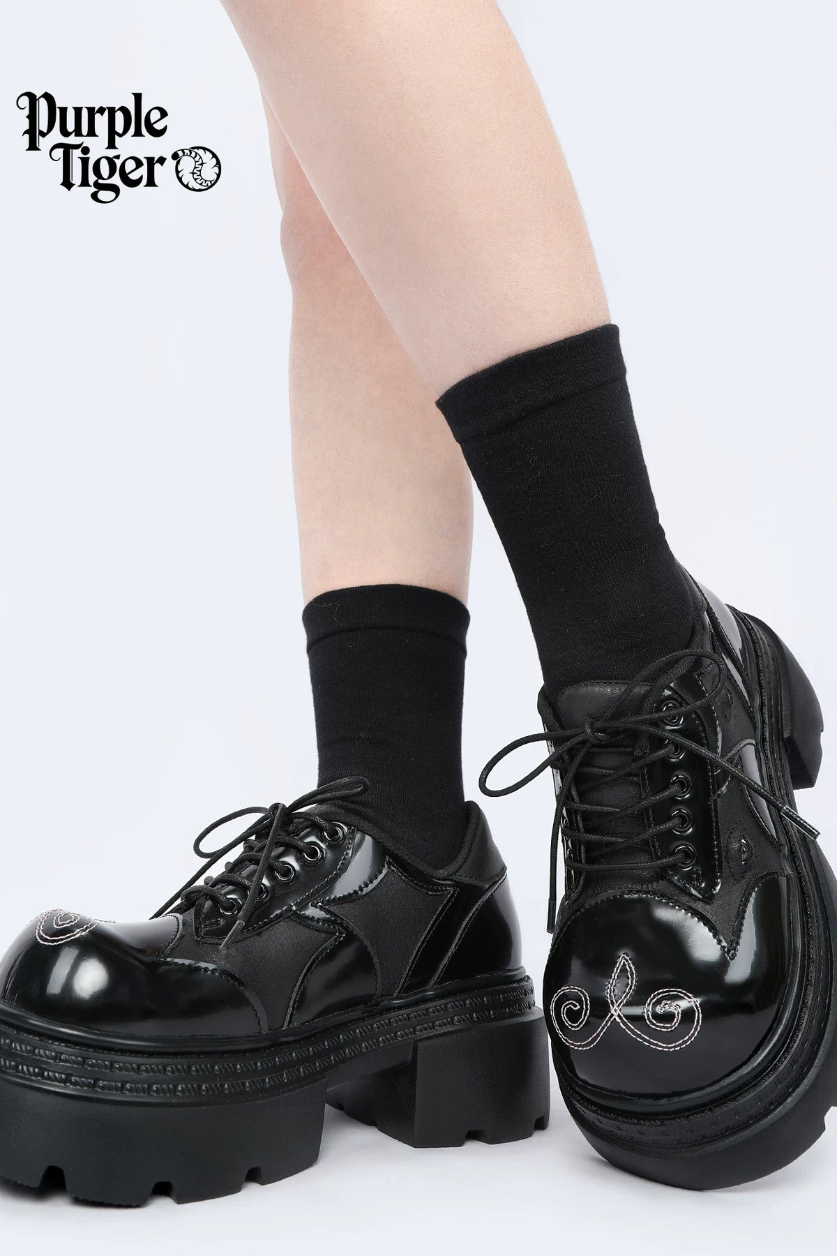 Gothic Thick-Soled Chunky Derby Shoes