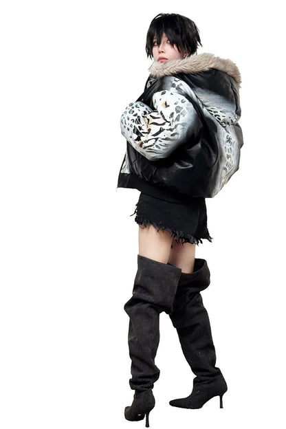 Gradient Cheetah Print Short Jacket